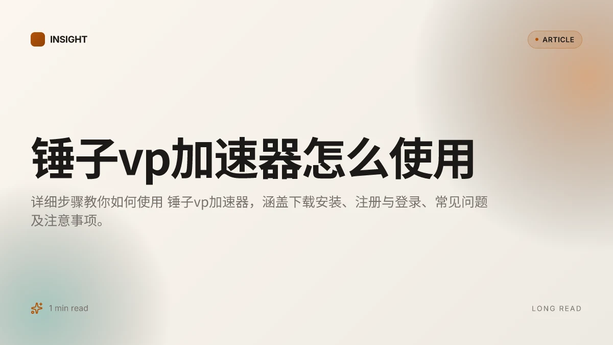 锤子vp加速器怎么使用